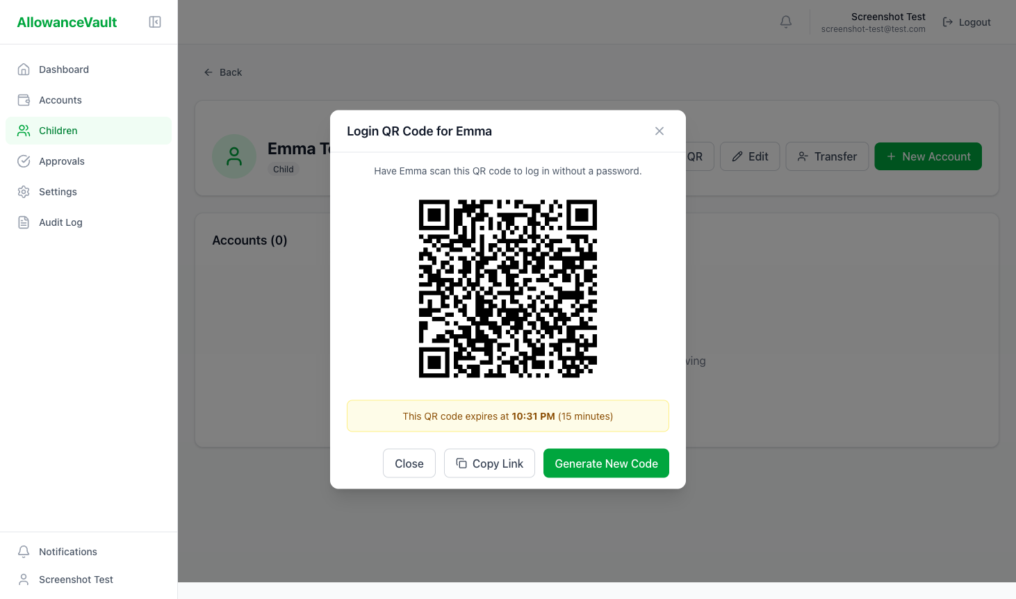 QR code login